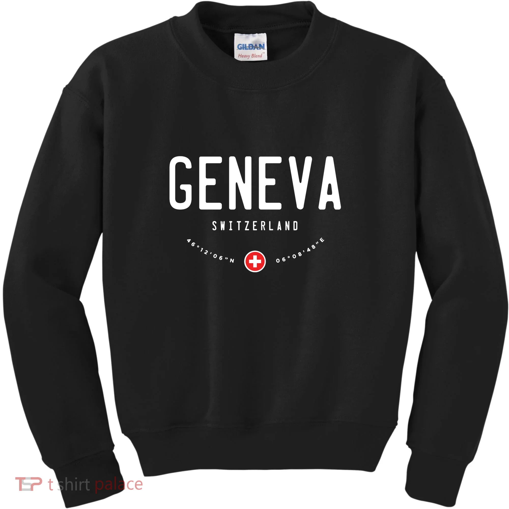 Geneva Coordinates Switzerland Flag Kids Sweatshirt