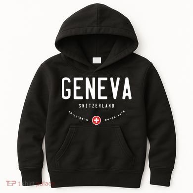 Geneva Coordinates Switzerland Flag Kids Hoodie
