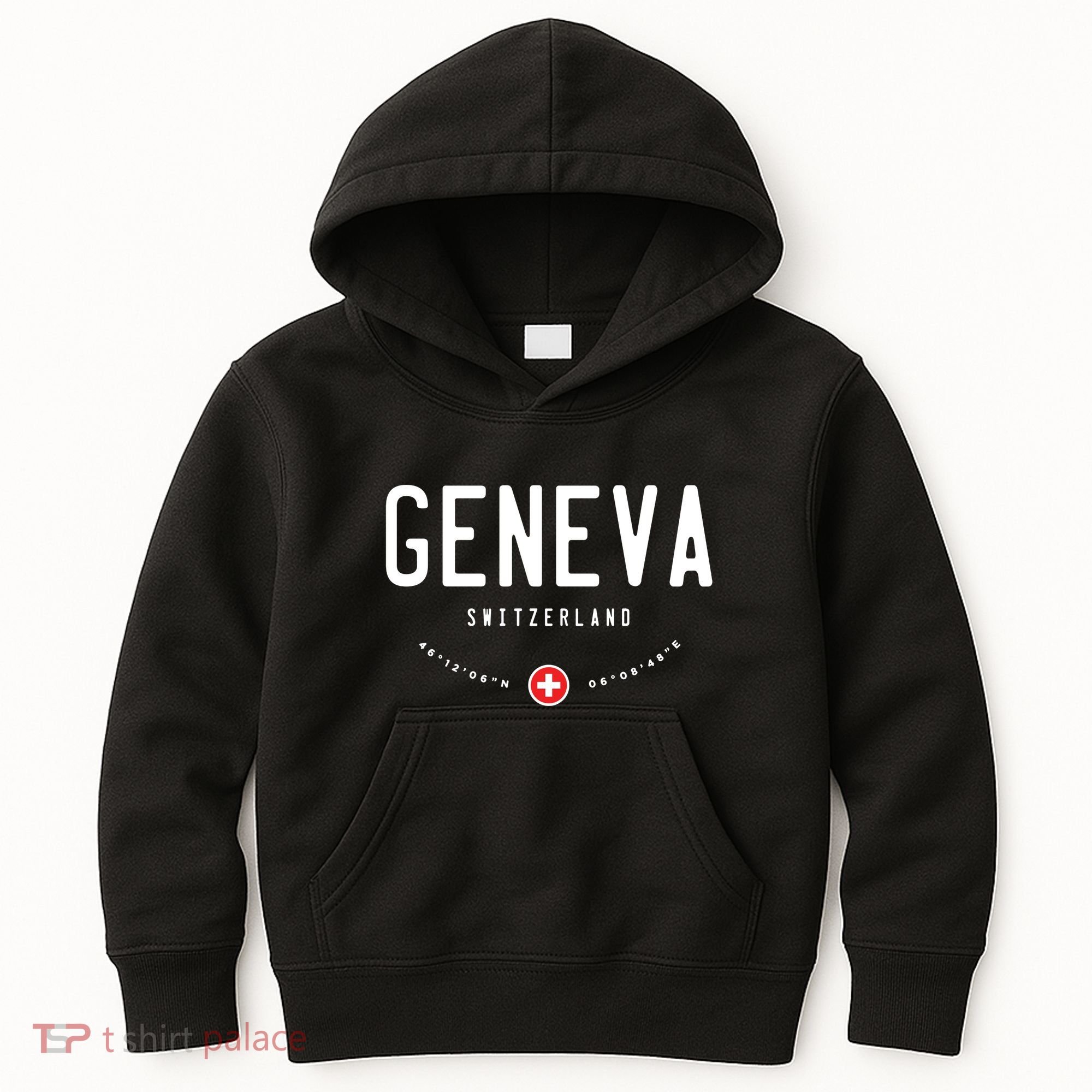 Geneva Coordinates Switzerland Flag Kids Hoodie