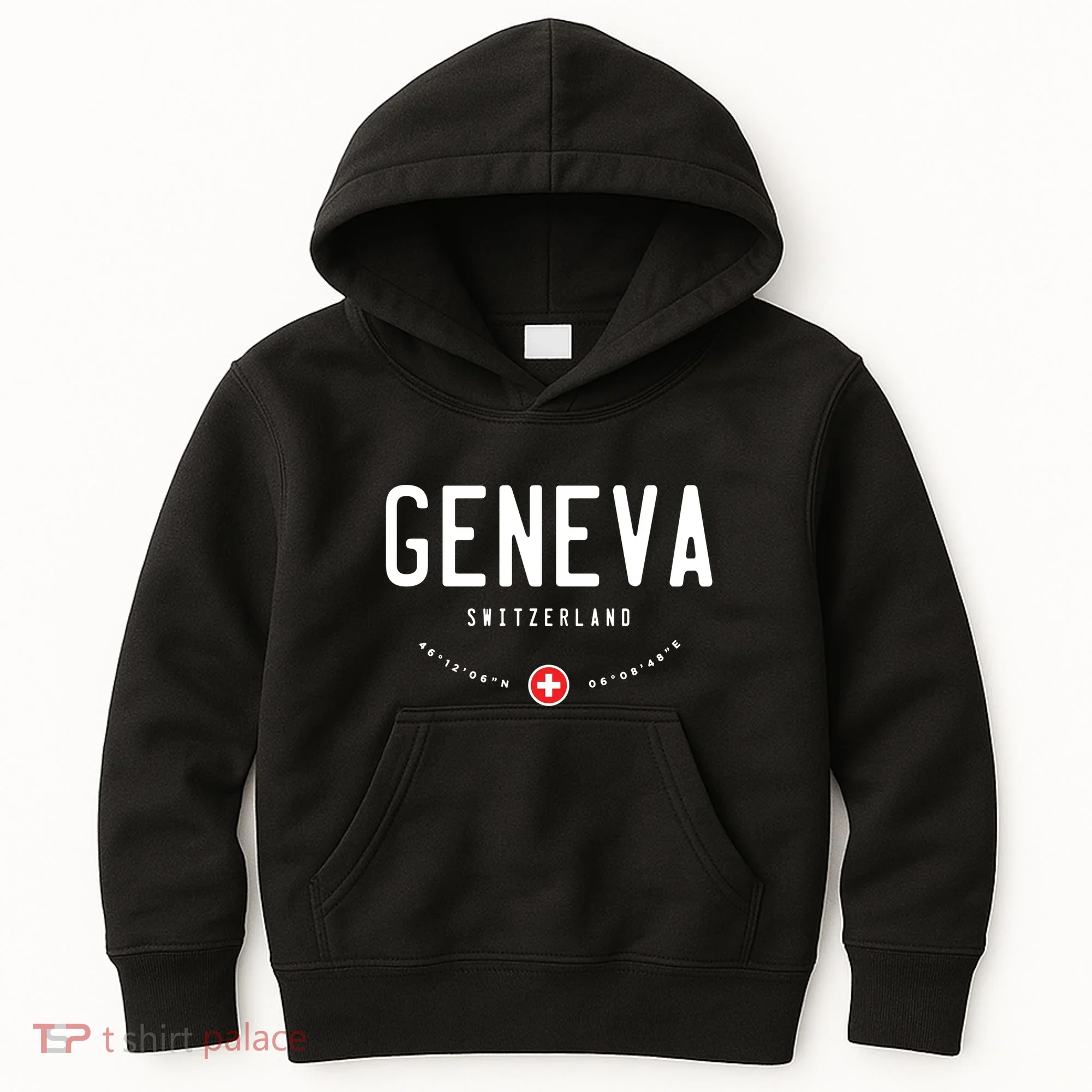 Geneva Coordinates Switzerland Flag Kids Hoodie