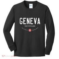 Geneva Coordinates Switzerland Flag Kids Long Sleeve Shirt thumb 0