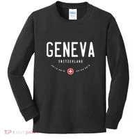 Geneva Coordinates Switzerland Flag Kids Long Sleeve Shirt thumb 0