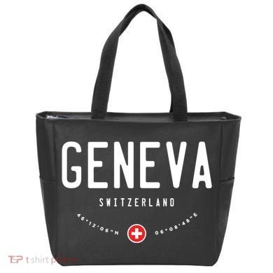 Geneva Coordinates Switzerland Flag Tote Bag