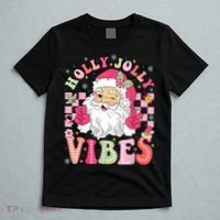 Groovy Cute Santa Claus Christmas Vibes Xmas Women Girl T-Shirt thumb 5