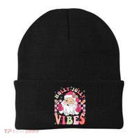 Groovy Cute Santa Claus Christmas Vibes Xmas Women Girl Beanie thumb 0