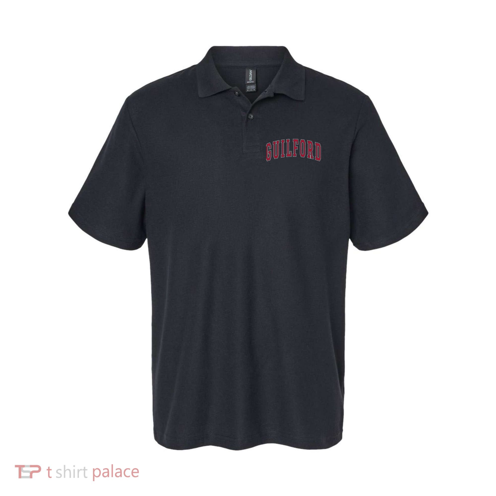 Guilford Connecticut Souvenir College Style Red Text Polo