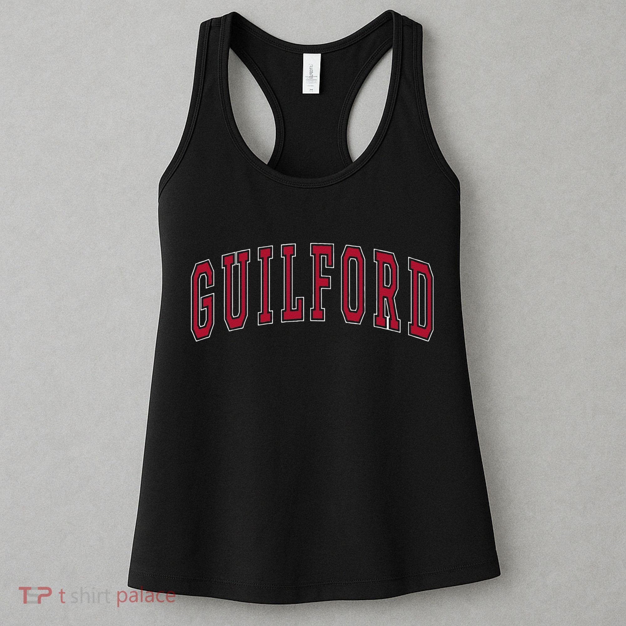 Guilford Connecticut Souvenir College Style Red Text Women's Tank Top