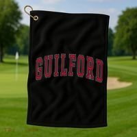Guilford Connecticut Souvenir College Style Red Text Golf Towel thumb 1