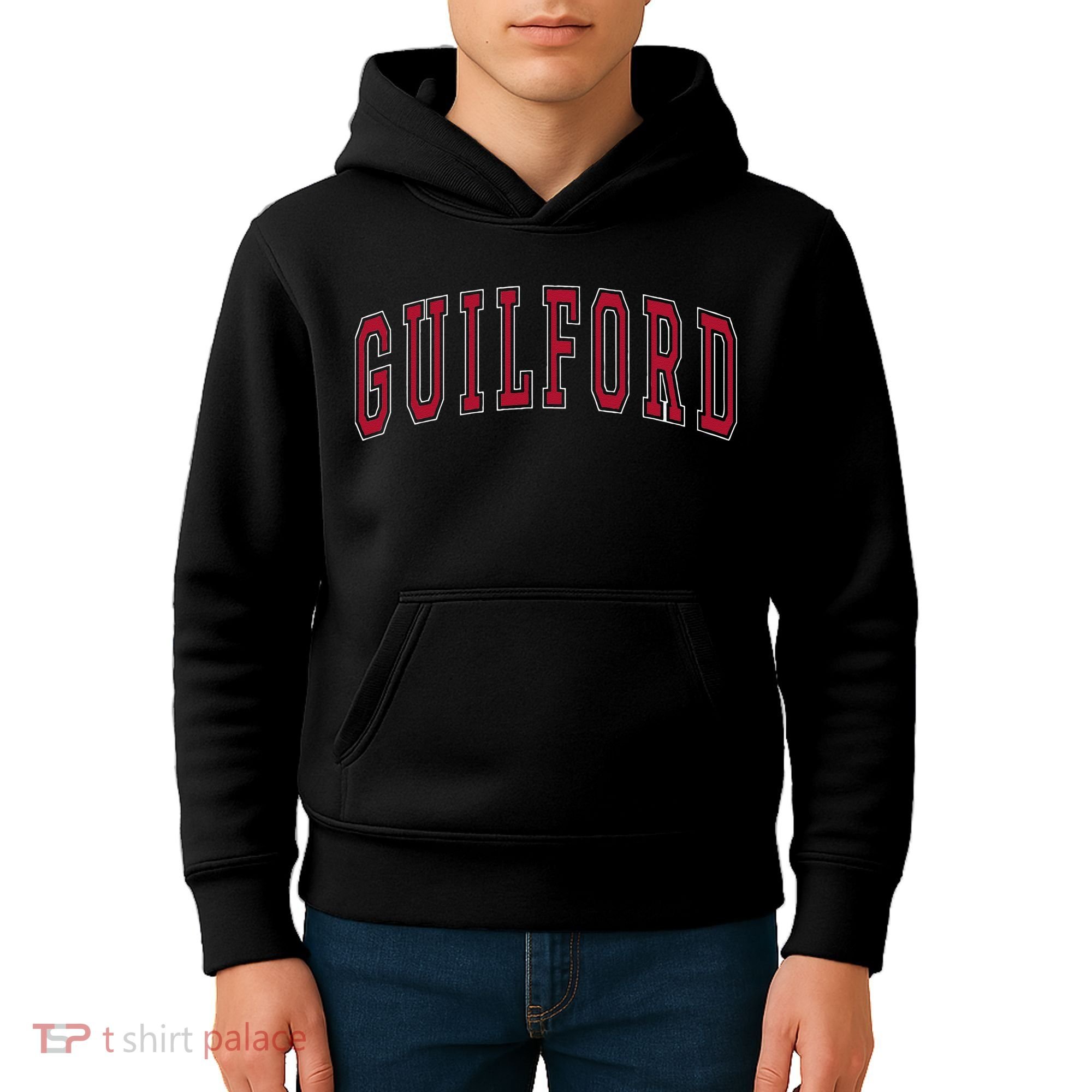 Guilford Connecticut Souvenir College Style Red Text Kids Hoodie