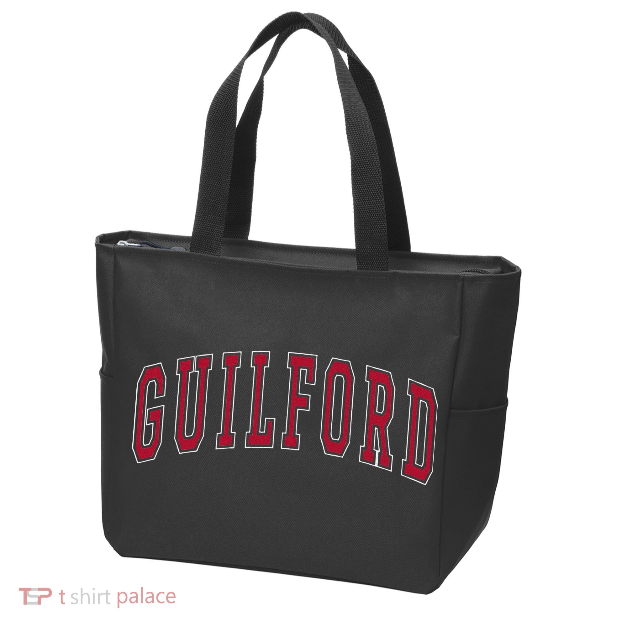 Guilford Connecticut Souvenir College Style Red Text Tote Bag