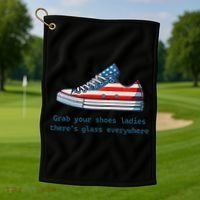 Glass Ceiling Shoe First Woman President Kamala Harris Golf Towel thumb 1