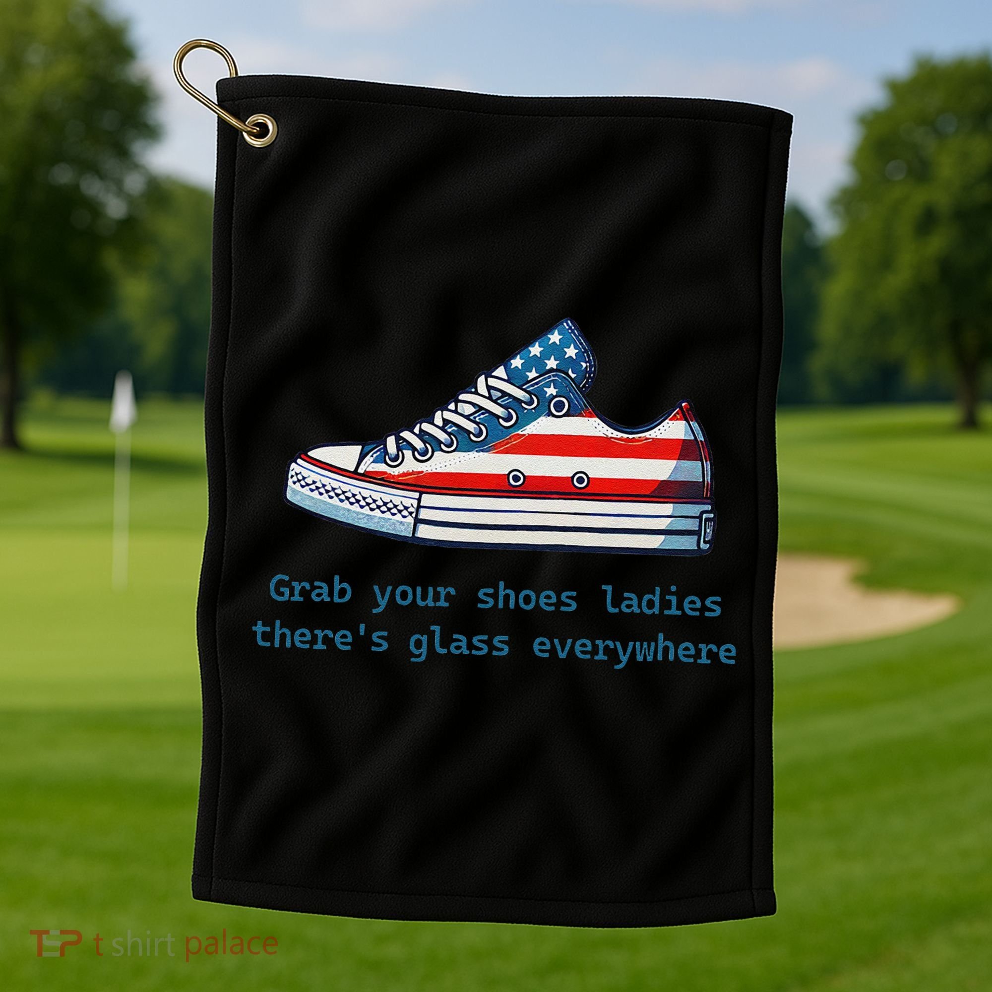 Glass Ceiling Shoe First Woman President Kamala Harris Golf Towel