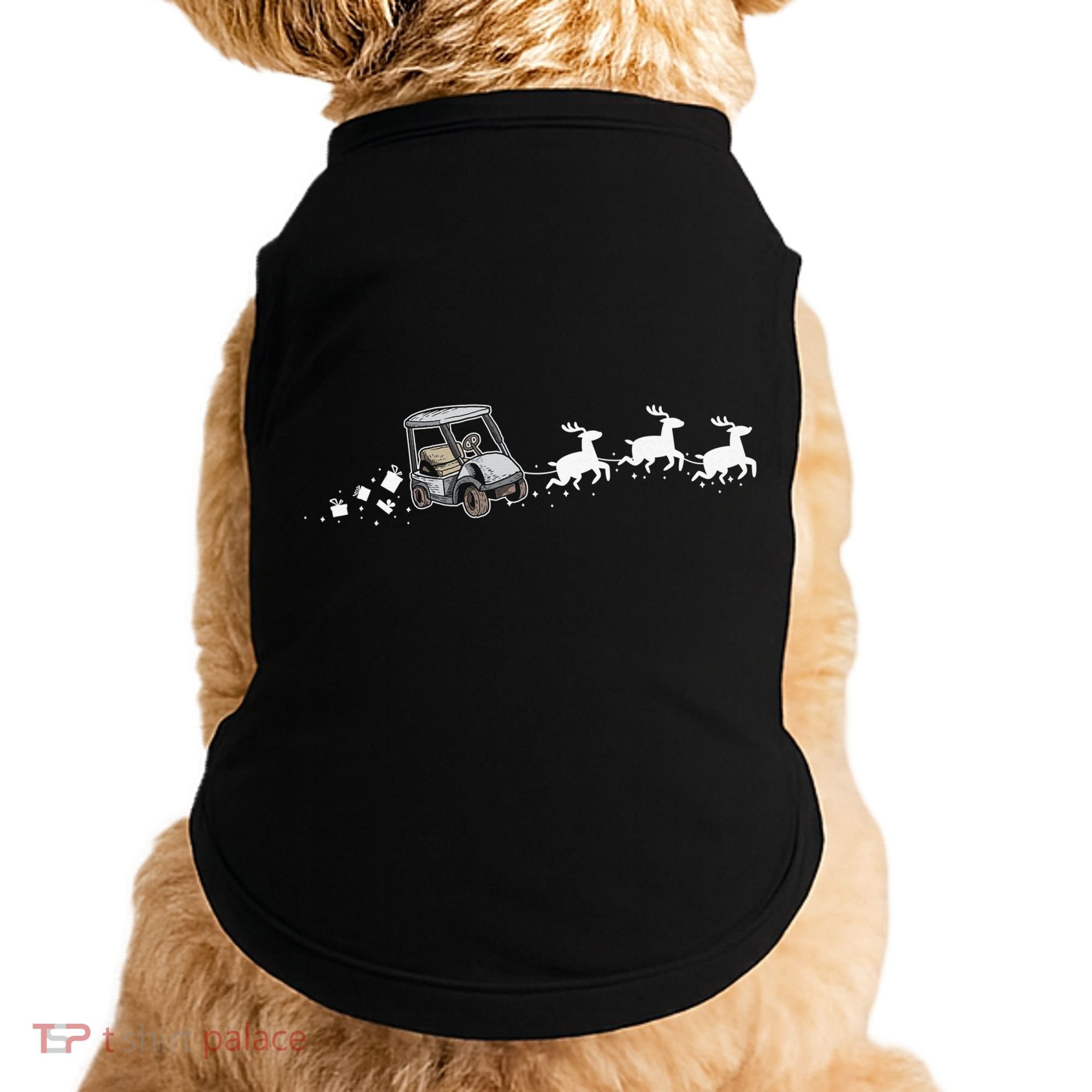 Golf Cart Santa Christmas Sleigh Funny Golf Club Doggie Tank