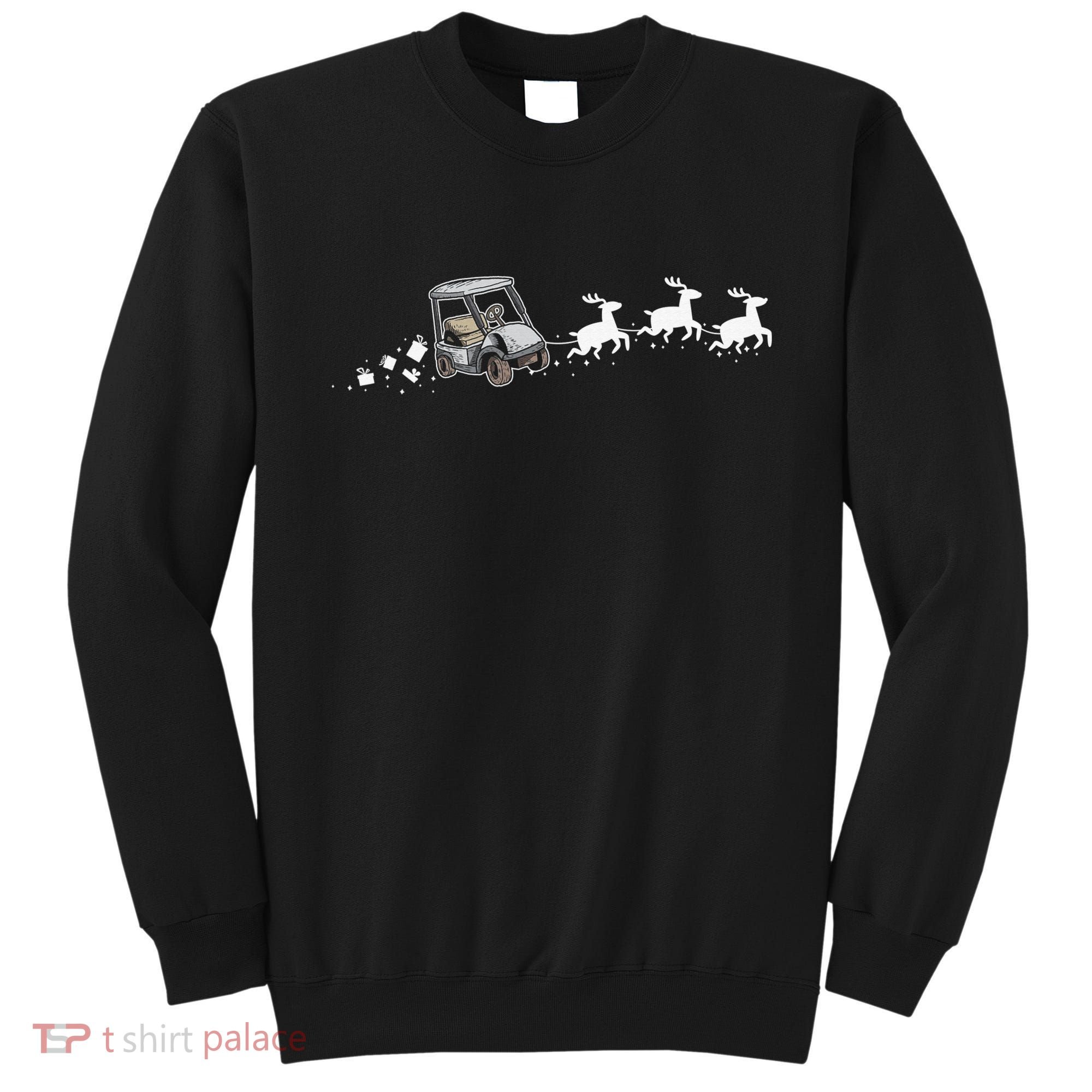 Golf Cart Santa Christmas Sleigh Funny Golf Club Sweatshirt