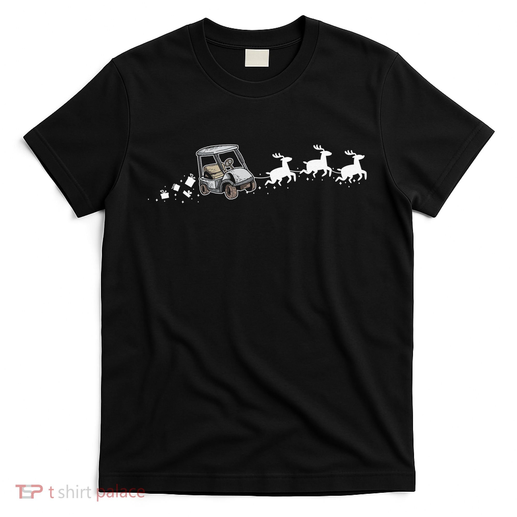 Golf Cart Santa Christmas Sleigh Funny Golf Club T-Shirt