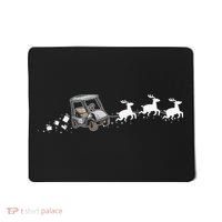 Golf Cart Santa Christmas Sleigh Funny Golf Club Mousepad thumb 0