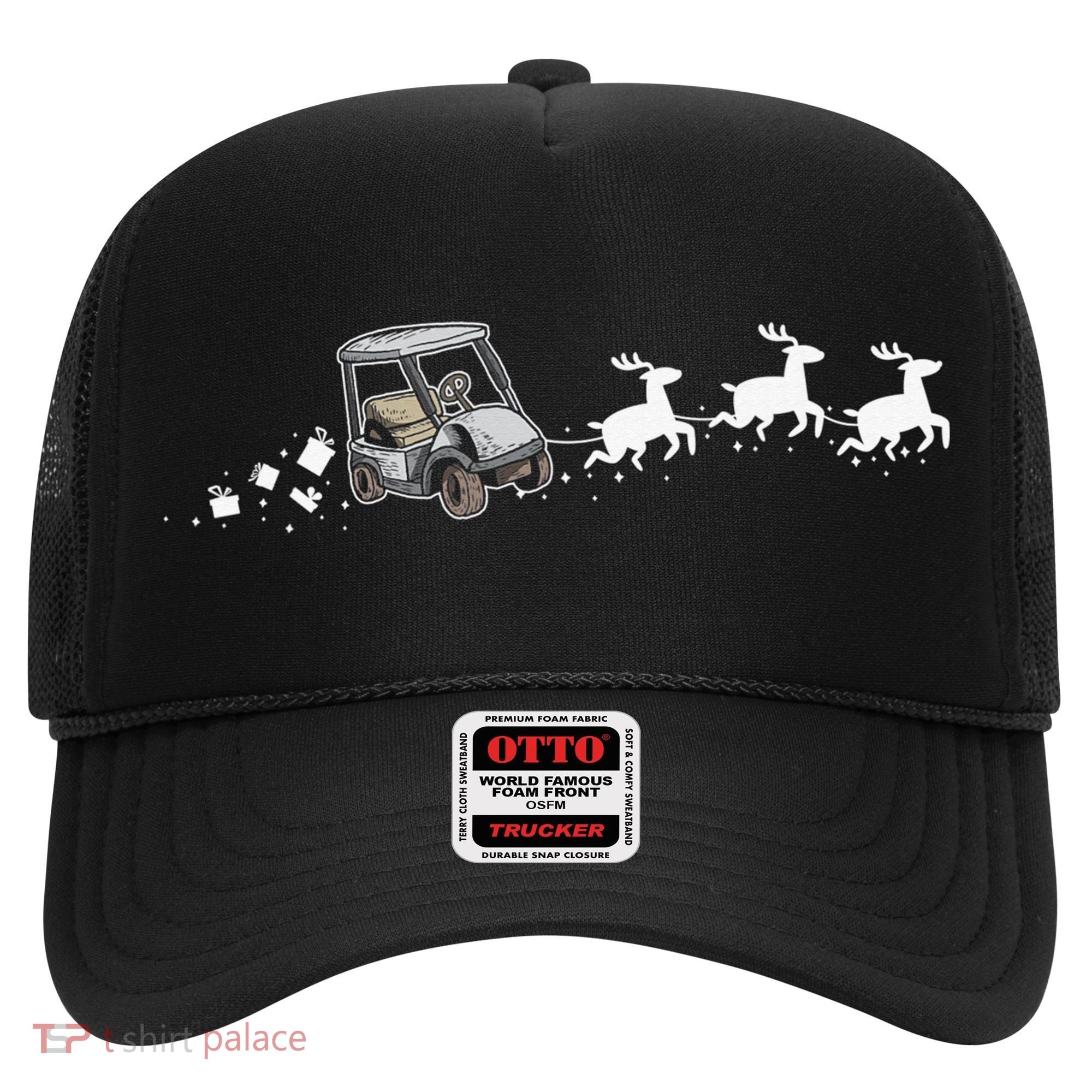 Golf Cart Santa Christmas Sleigh Funny Golf Club Hat