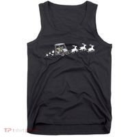 Golf Cart Santa Christmas Sleigh Funny Golf Club Tank Top thumb 0