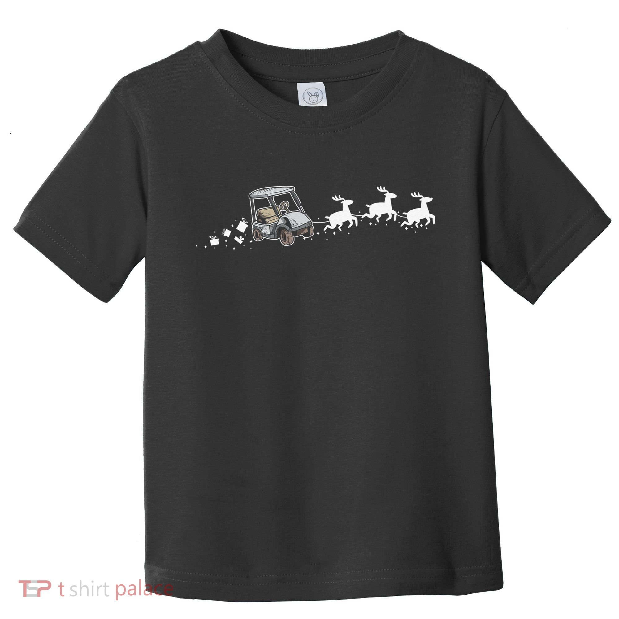 Golf Cart Santa Christmas Sleigh Funny Golf Club Toddler T-Shirt