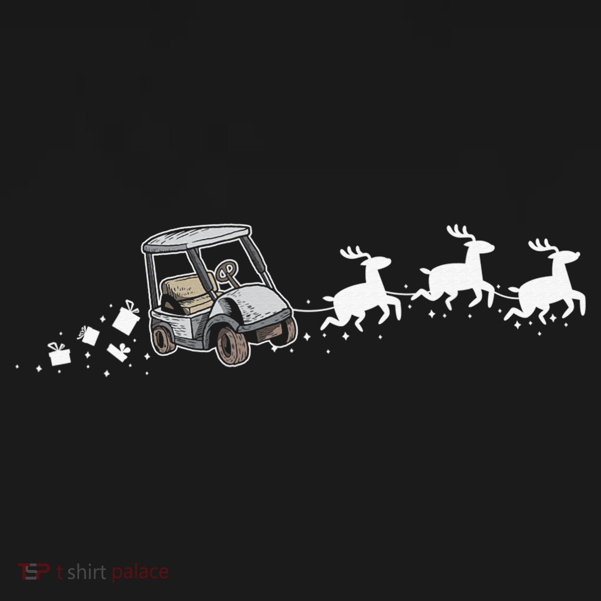 Golf Cart Santa Christmas Sleigh Funny Golf Club Toddler T-Shirt