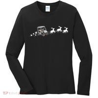 Golf Cart Santa Christmas Sleigh Funny Golf Club Women's Long Sleeve Shirt thumb 0