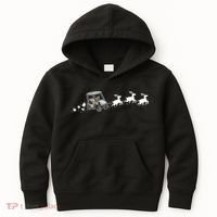 Golf Cart Santa Christmas Sleigh Funny Golf Club Kids Hoodie thumb 0