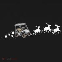 Golf Cart Santa Christmas Sleigh Funny Golf Club Kids Long Sleeve Shirt thumb 2