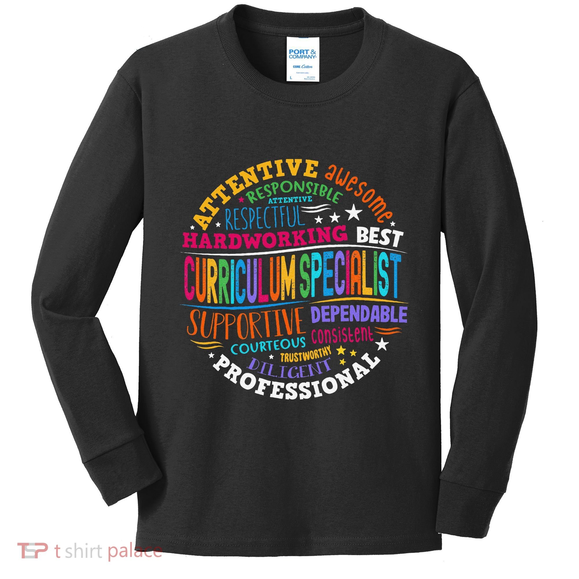 Groovy Curriculum Specialist Appreciation Back To School Kids Long Sleeve Shirt