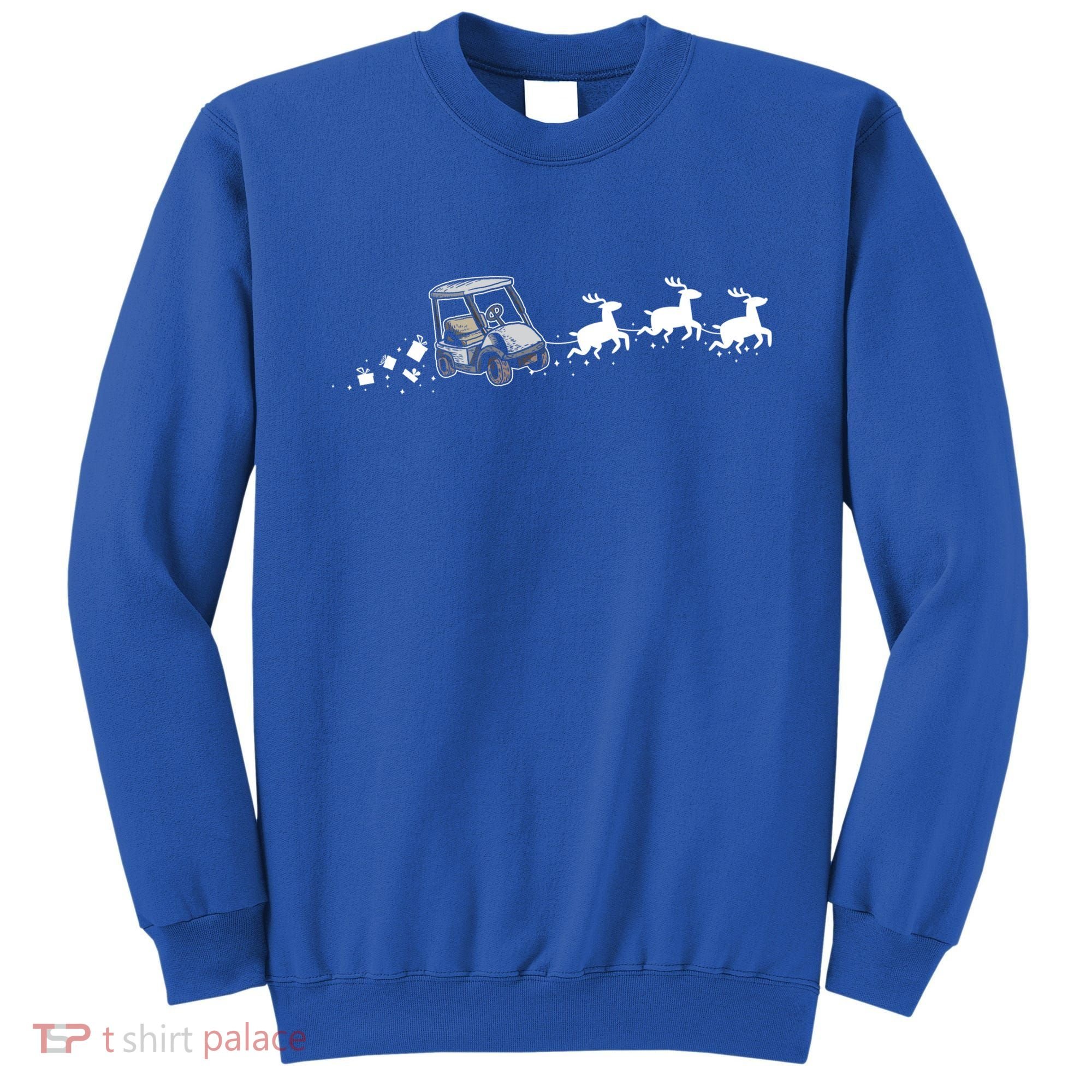 Golf Cart Santa Christmas Sleigh Funny Golf Cart Xmas Gift Sweatshirt