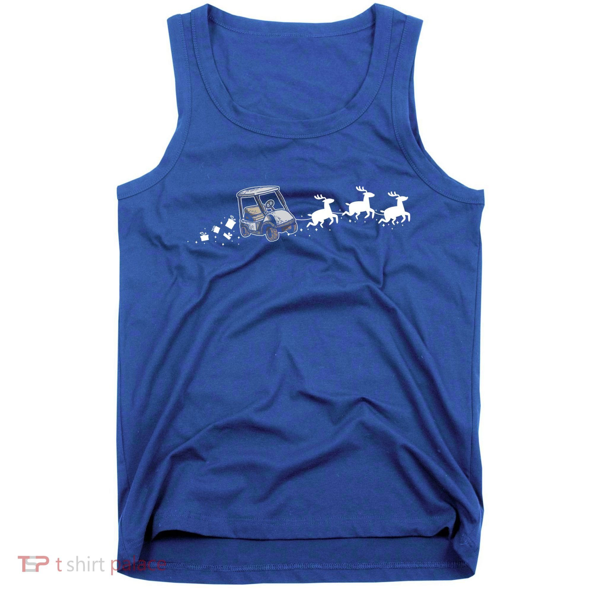 Golf Cart Santa Christmas Sleigh Funny Golf Cart Xmas Gift Tank Top