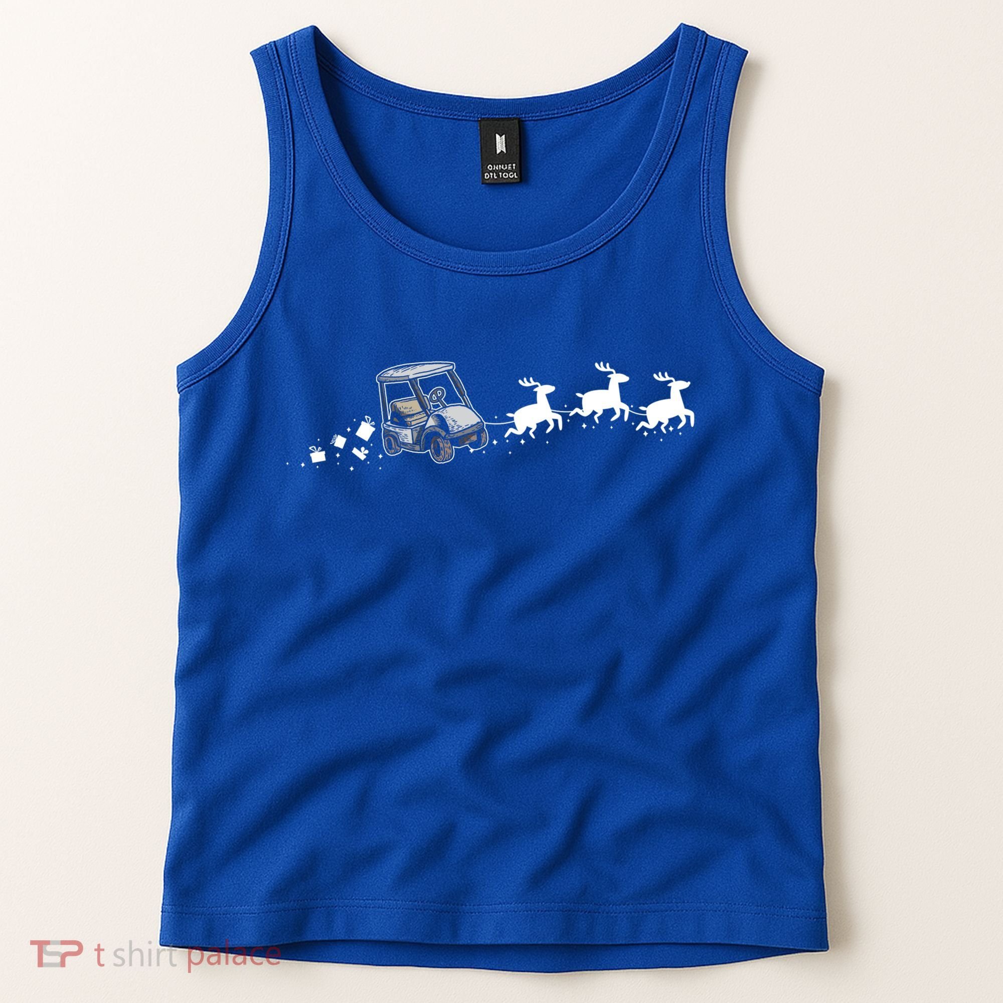 Golf Cart Santa Christmas Sleigh Funny Golf Cart Xmas Gift Tank Top
