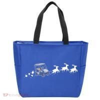 Golf Cart Santa Christmas Sleigh Funny Golf Cart Xmas Gift Tote Bag thumb 0