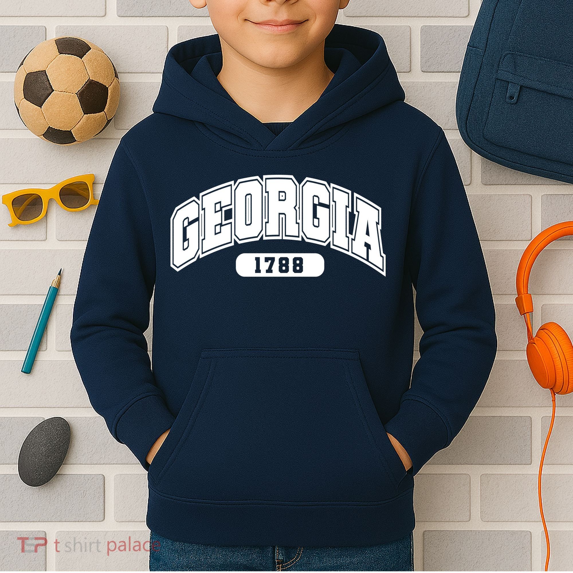 Georgia Collegiate Style 1788 Kids Hoodie
