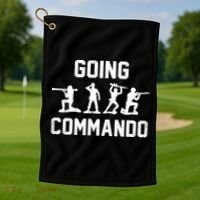 Going Commando Sarcastic Army Golf Towel thumb 1