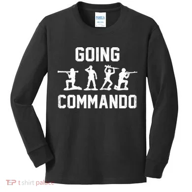 Going Commando Sarcastic Army Kids Long Sleeve Shirt