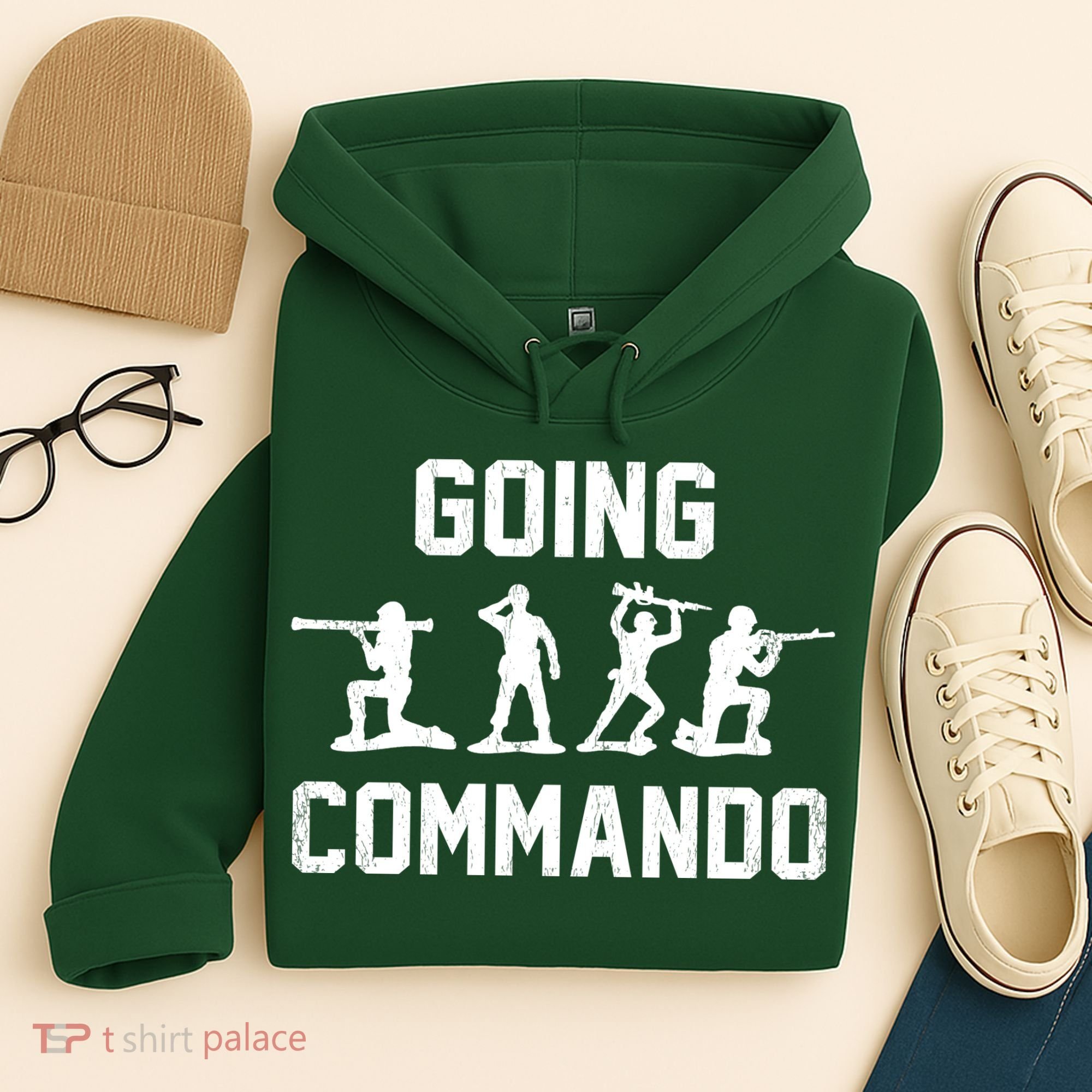 Going Commando Sarcastic Army Hoodie