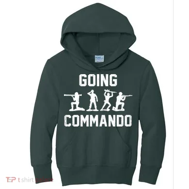 Going Commando Sarcastic Army Kids Hoodie