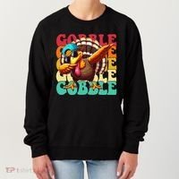 Gobble Cool Turkey Day Thanksgiving Retro Women's Sweatshirt thumb 0