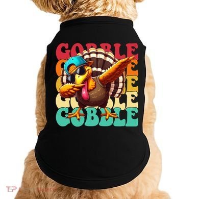 Gobble Cool Turkey Day Thanksgiving Retro Doggie Tank