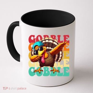 Gobble Cool Turkey Day Thanksgiving Retro Coffee Mug