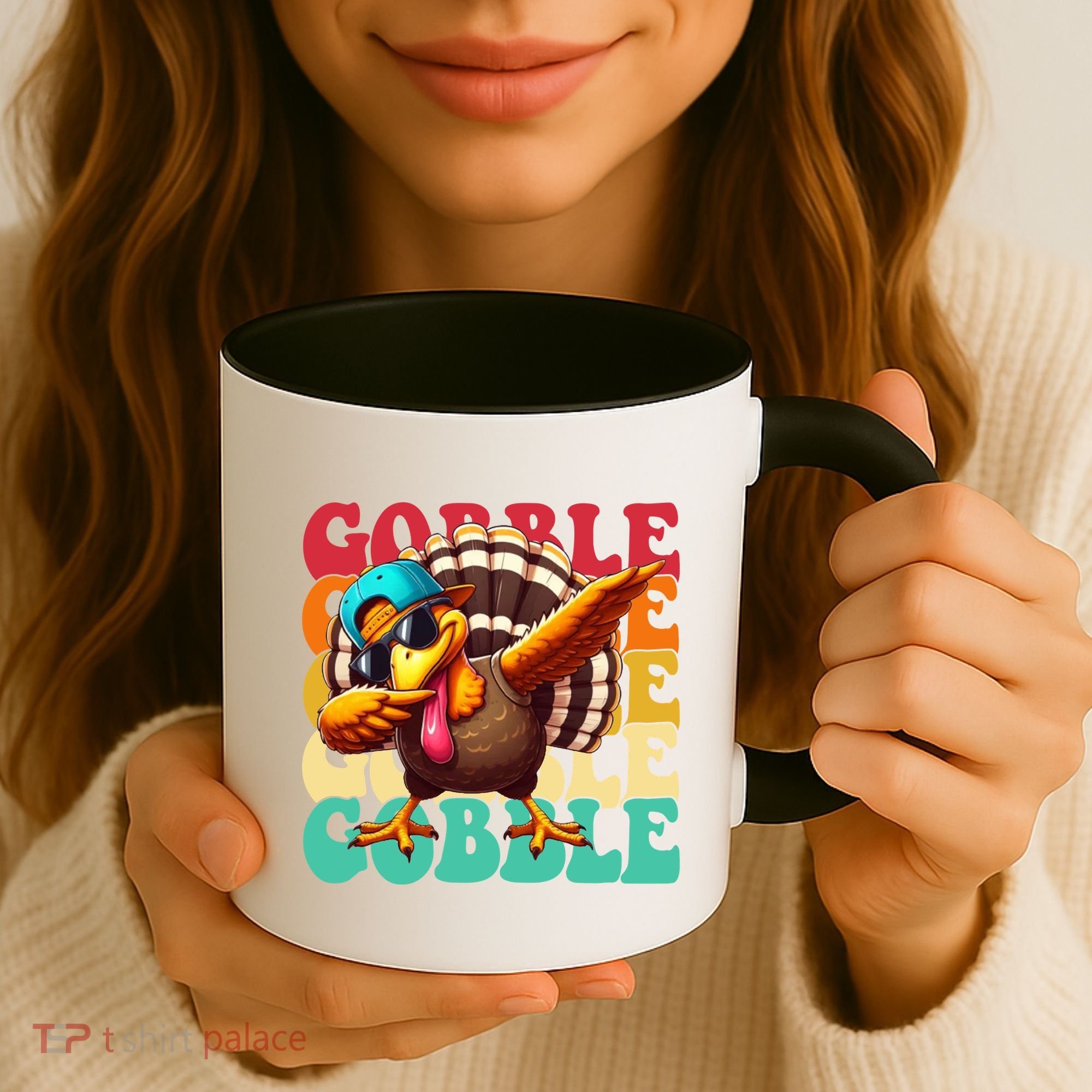 Gobble Cool Turkey Day Thanksgiving Retro Coffee Mug