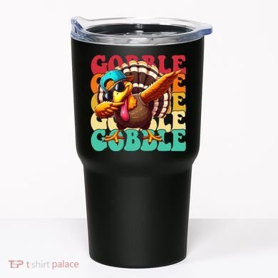 Gobble Cool Turkey Day Thanksgiving Retro Tumbler