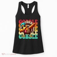 Gobble Cool Turkey Day Thanksgiving Retro Women's Tank Top thumb 0