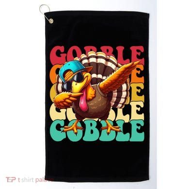 Gobble Cool Turkey Day Thanksgiving Retro Golf Towel
