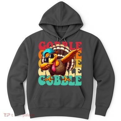 Gobble Cool Turkey Day Thanksgiving Retro Hoodie