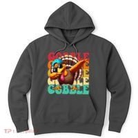 Gobble Cool Turkey Day Thanksgiving Retro Hoodie thumb 0