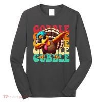 Gobble Cool Turkey Day Thanksgiving Retro Long Sleeve Shirt thumb 0
