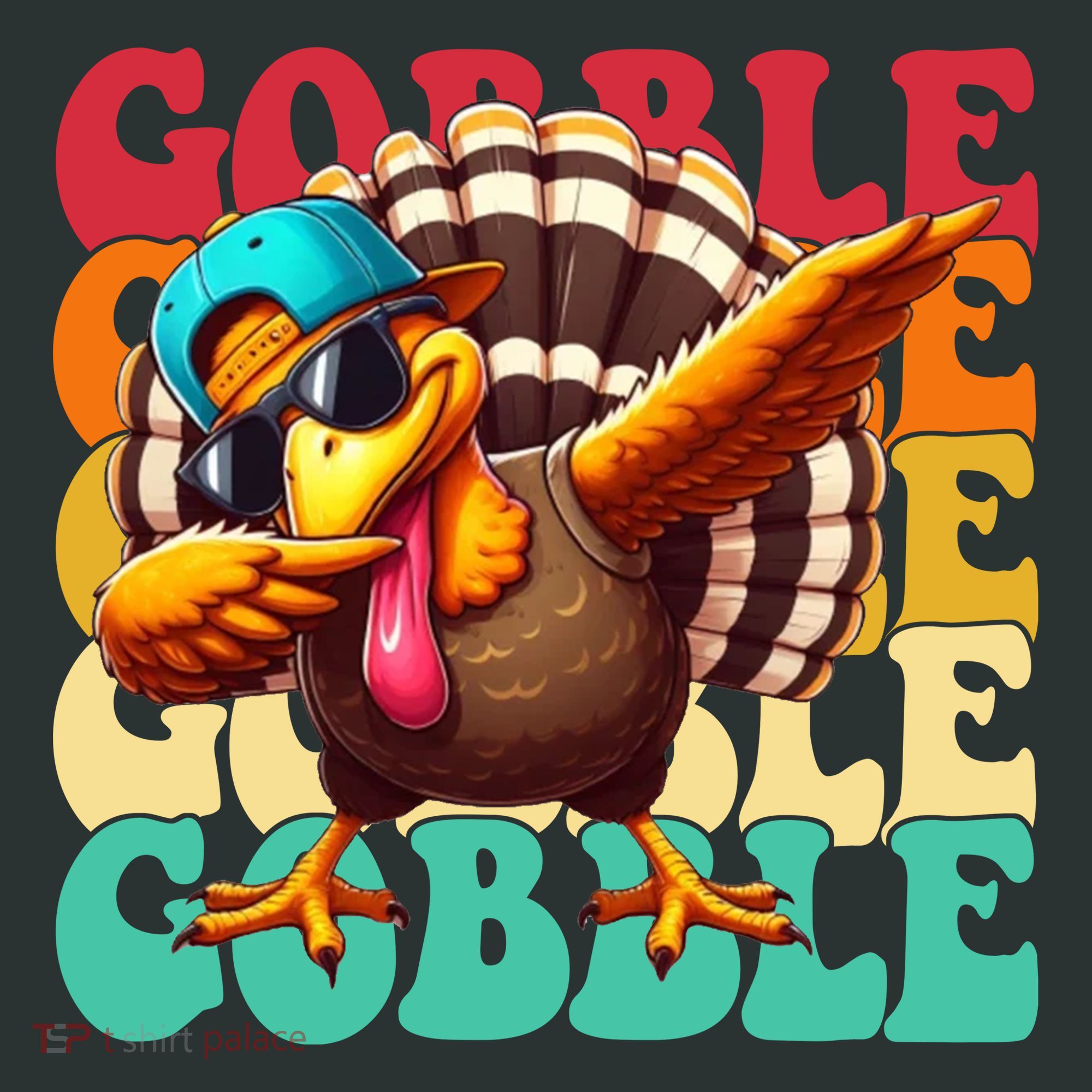 Gobble Cool Turkey Day Thanksgiving Retro Sweatshirt