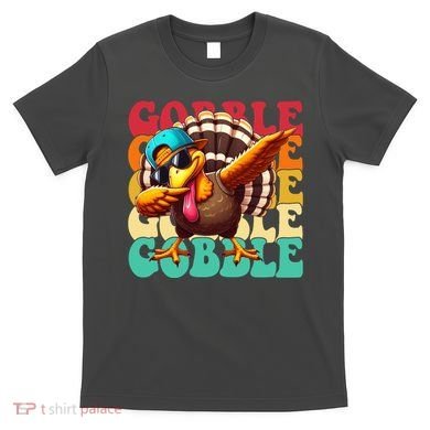 Gobble Cool Turkey Day Thanksgiving Retro T-Shirt