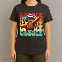 Gobble Cool Turkey Day Thanksgiving Retro T-Shirt thumb 4